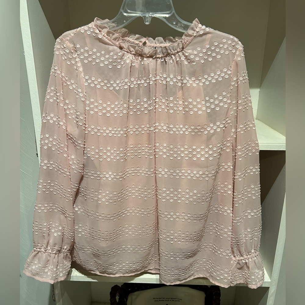 Liz Claiborne long sleeve pale pink blouse & shell size medium